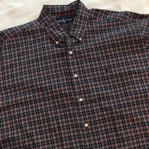 Ralph Lauren Dark Green Navy Plaid Shirt XL
